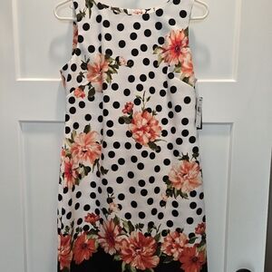 Floral Polka Dot Sleeveless Dress